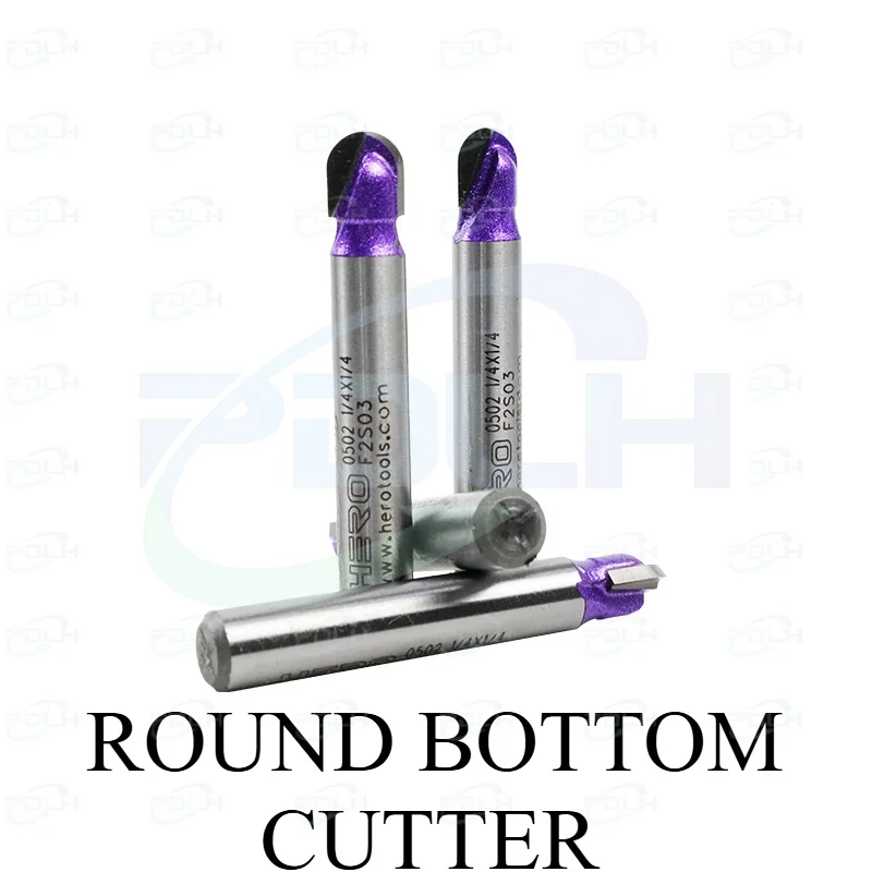 1PC Round Bottom Cutter Slotting Tool 1/2 1/4 Shank for Wood Processing Machine