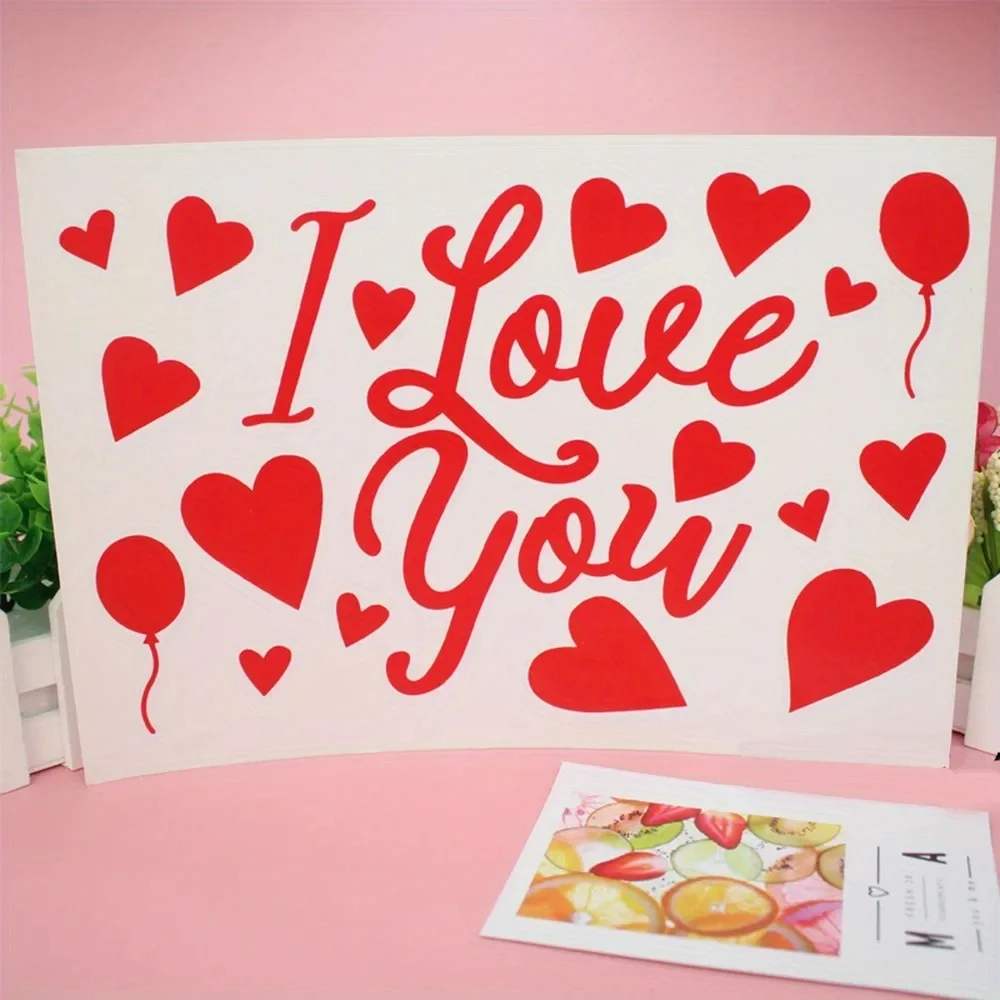 

Transfer Film Love Stickers for Wedding Decor, BoBo Ballon Self-adhesive I Love You Paper, Perfect for Diy Valentne's Day Gift