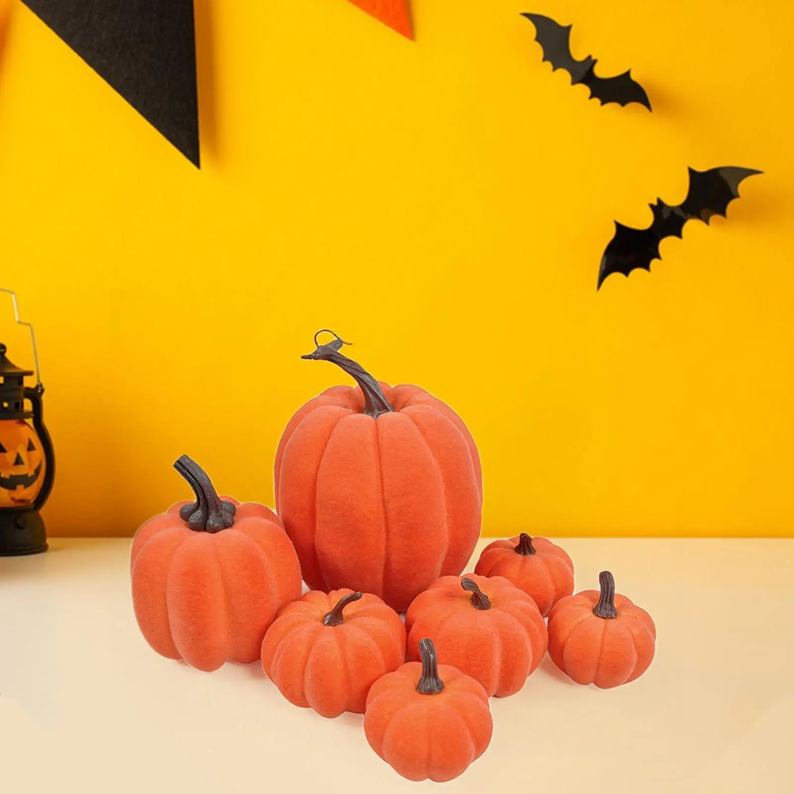 Artificial Pumpkin Farmhouse Rustic Table Decor for Fall Harvest Party Kitchen Counter Centerpiece Halloween Accessories