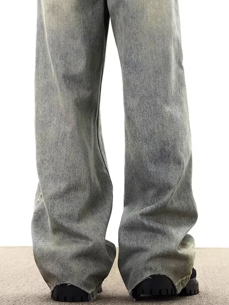 Jean américain rétro Cleanfit à jambes larges pour hommes, tendance, ambiance de rue, ample, droit, Micro pantalon évasé, mélange de coton et de Polyester