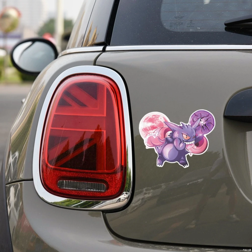 Pokemon Pikachu Gengar Jigglypuff Eevee Cute Anime Reflective Decals Car Stickers For Window Bumper Trunk Motorcycles