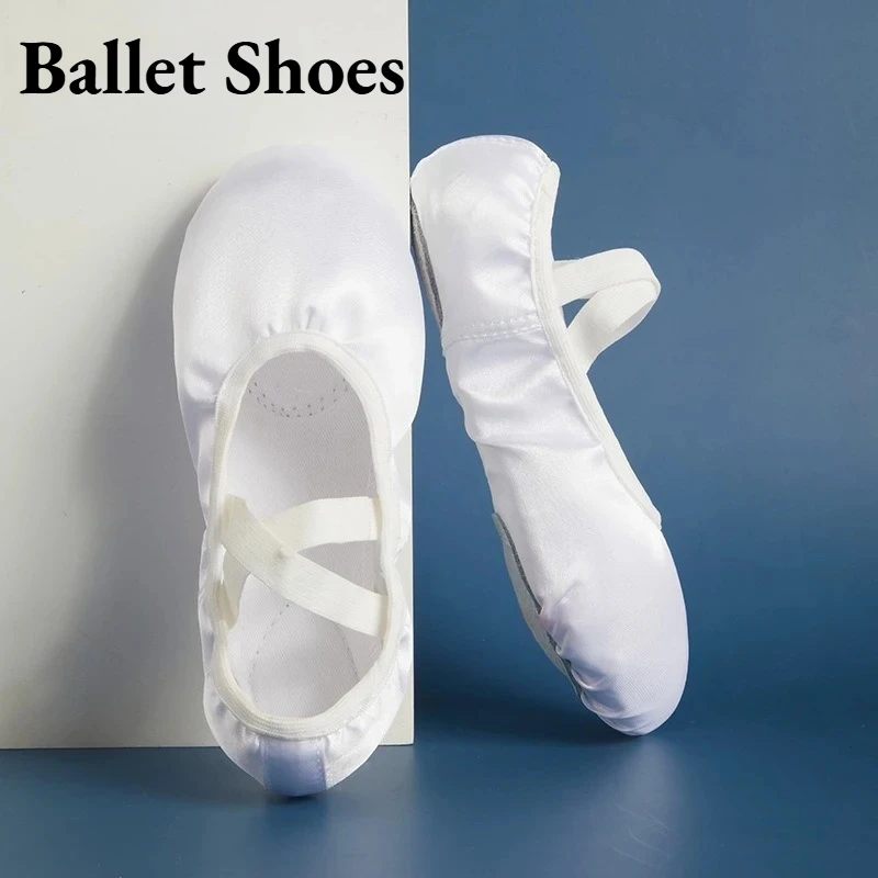 Girls Cat Paw Non-slip Satin upper Ballet Shoes Ballerina Dance Slippers for Kids Professional Training Women Body Shaping flats