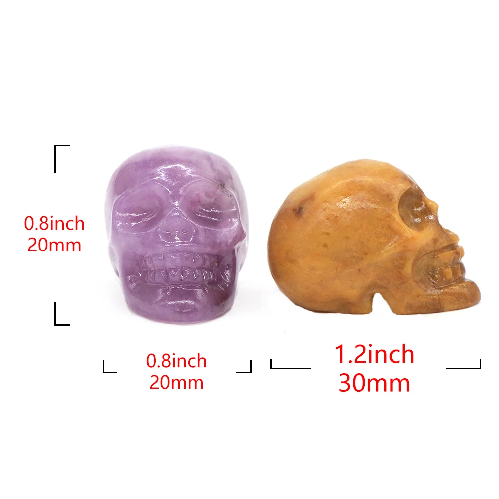 Natural Crystal Skull Ghost Head Statue Rose Quartz Stone Reiki Collectible DIY Gem Carved Spiritual Wicca Home Decor Gift 30mm