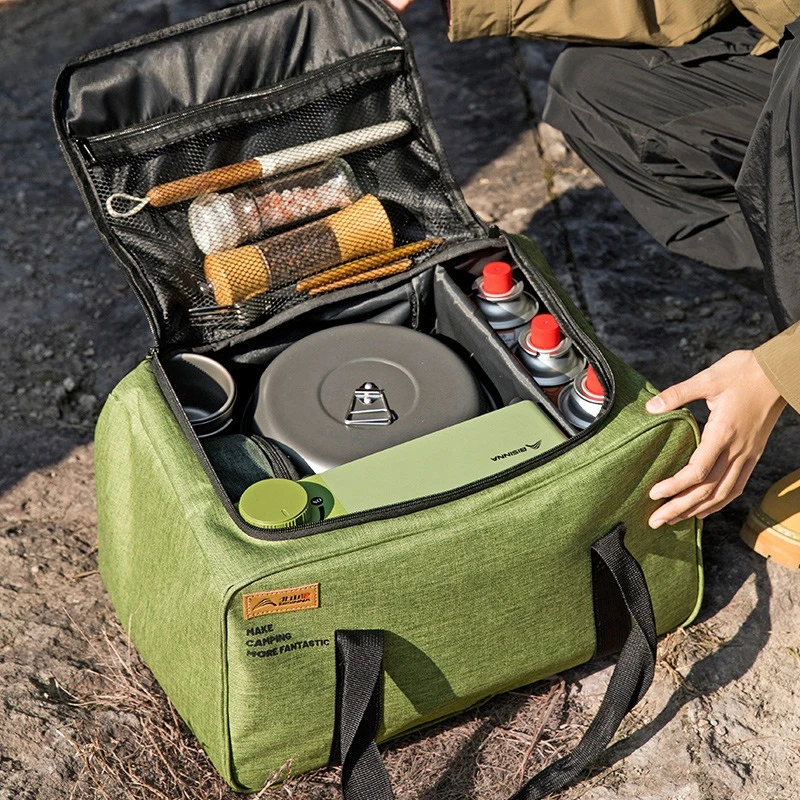 

Camp Kitchen Organizer - Multi-Function Storage Bag for Cookware, Stove & Gas Canisters, Large Capacity Waterproof Gear Hauler