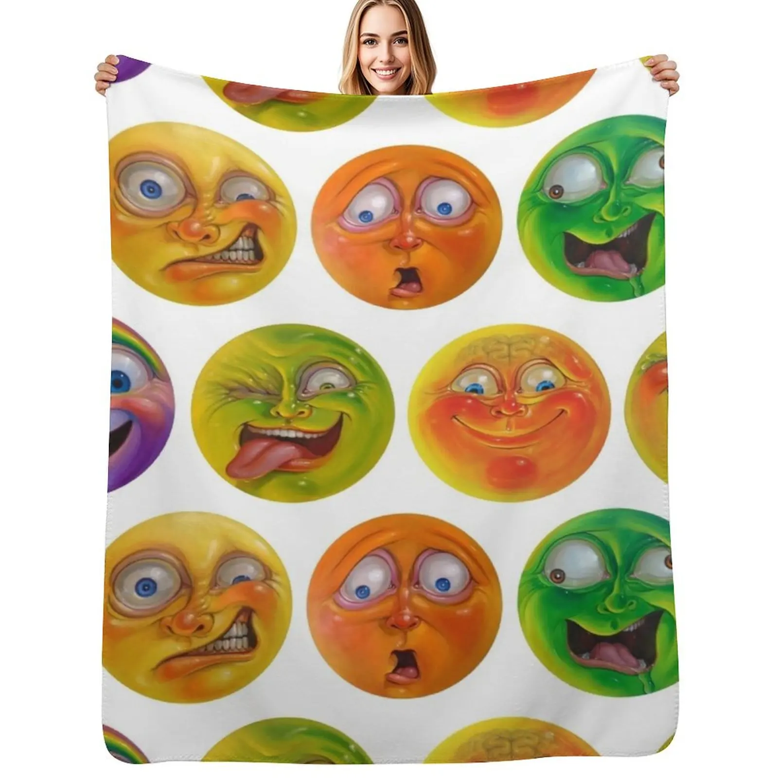 

Jelly heads Throw Blanket Warm Flannel Blanket for Couch Chair Bedroom