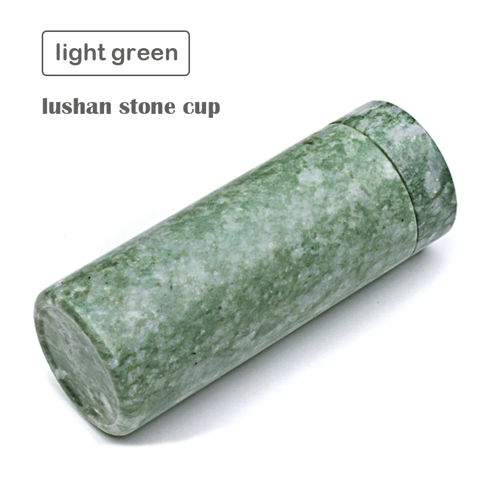 Natural Lushan Jade Water Cup Purify Water Quality Green Grain Health Care Tea Cup Natural Jade Stone Cup Straight