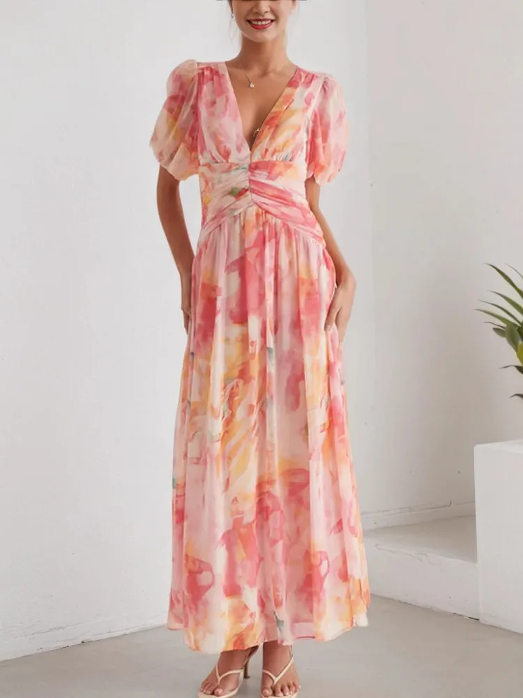 

Elegant African Dresses For Women Dashiki Summer Autumn Maxi Dress Ladies Traditional African Clothing Fairy Long Dress