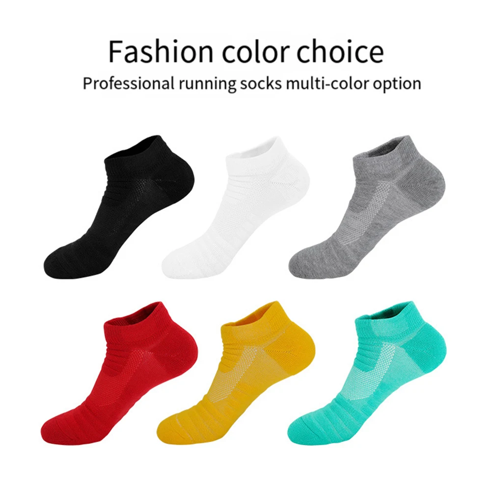 Marathon running socks men\'s towel bottom thickened anti slip fitness short sports socks running socks for men and women