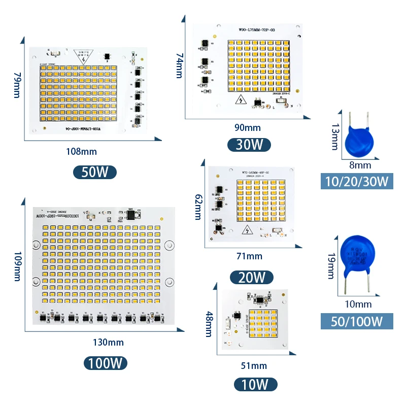 LED Chip Lamp 10W 20W 30W 50W 100W SMD 2835 Flood Light Beads AC 220V 230V 240V Led Floodlight Outdoor Lighting Spotlight