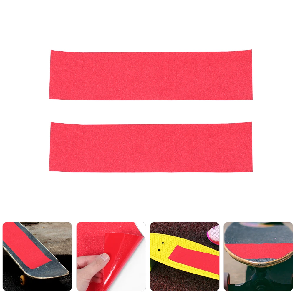 2 Sheets Professional Skateboard Grip Tape Strong Adhesion Long-Lasting Wear-Resistant Sheet for Smooth Riding and Unique Style
