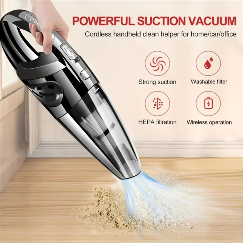 Rechargeable Handheld Vacuum Cleaner Powerful Cyclone Suction Ideal For Car, Home & Pet Hair-A70Z