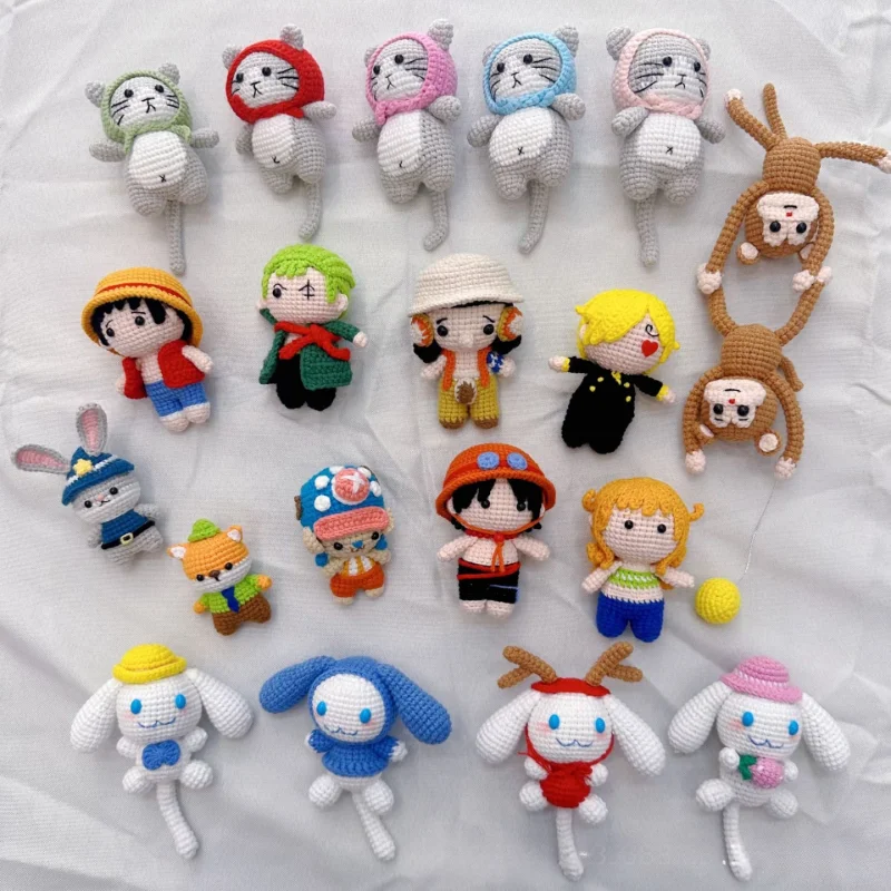 

Мультяшная аниме-серия кукол One Piece для вязания крючком, набор для самостоятельного изготовления куклы Луффи, готовый брелок-подвеска для сумки, декоративный брелок для ключей