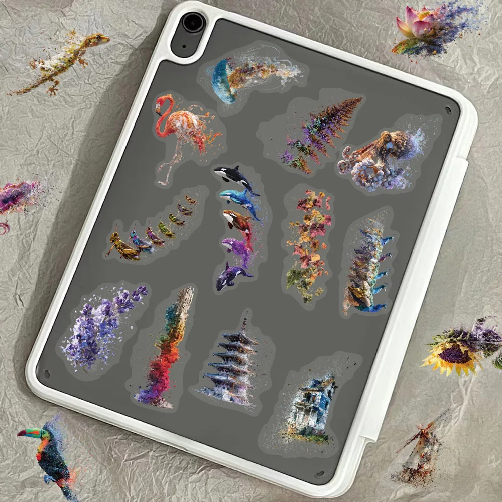 50 قطعة حركة التحول البحوث الحيوان الديكور ملصق حزمة DIY بها بنفسك سجل القصاصات اللوحي لعبة شفافة ملصقات الديكور