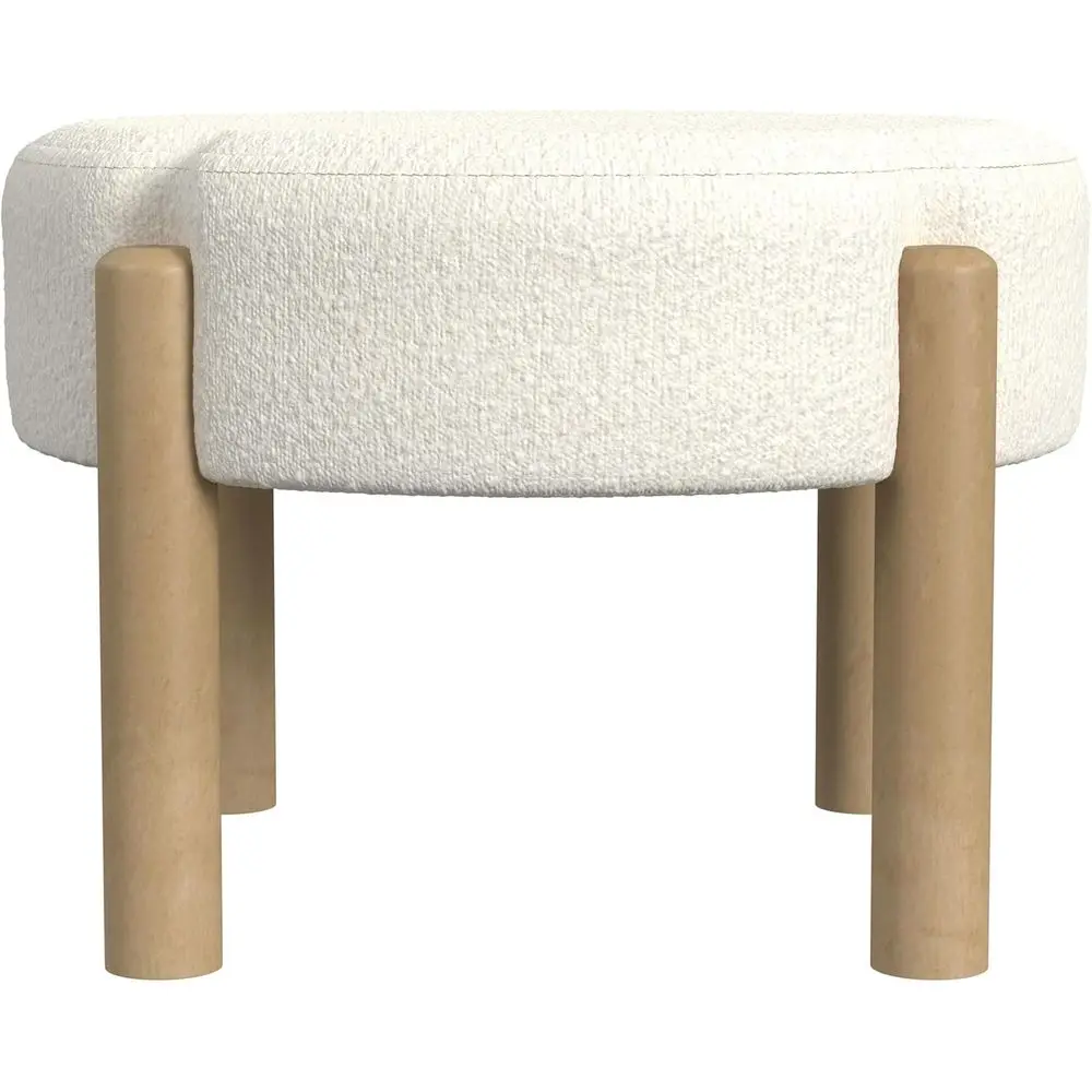 

Luna ern Round Ottoman|Home Décor|Ottoman or Living Room & Bedroom - Cream Boucle