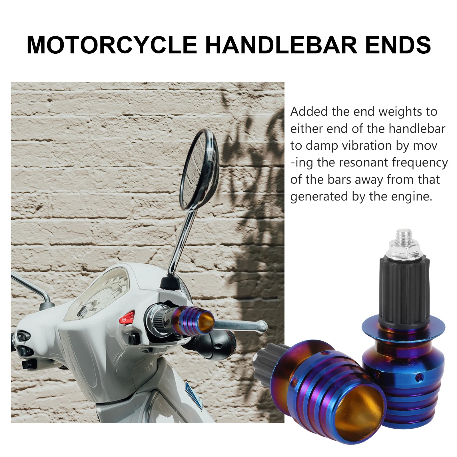 

2 Pcs Motorcycle Handlebar Caps High quality Aluminum Alloy 16 18mm Universal Balanced Plug Ends Accessories