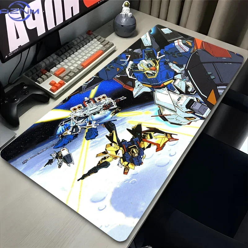 Space Battle Anime Sci-fi Mecha With Energy Light Trails Mouse Pad, Rubber Non-Slip Base, Smooth Fabric Gaming Desk Mat for Desk