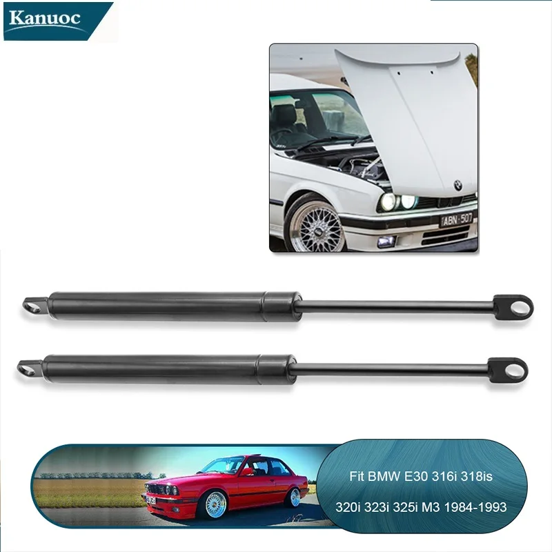 For BMW E30 318i 318is 325 325e 325i 325ix 325is M3 1984-1993 Front Bonnet Hood Lift Supports Arm Shock Struts Car Accessories