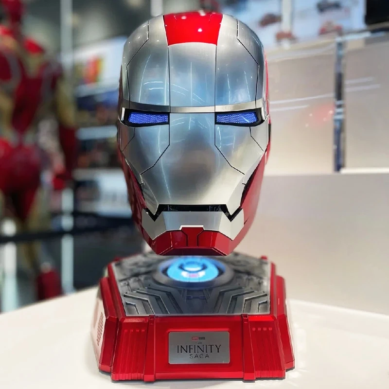 Marvel Genuine Mk5 Iron Man 1:1 Helmet Bluetooth Speaker Electric Remote Control Chinese And English Touch Switch Wearable Toys