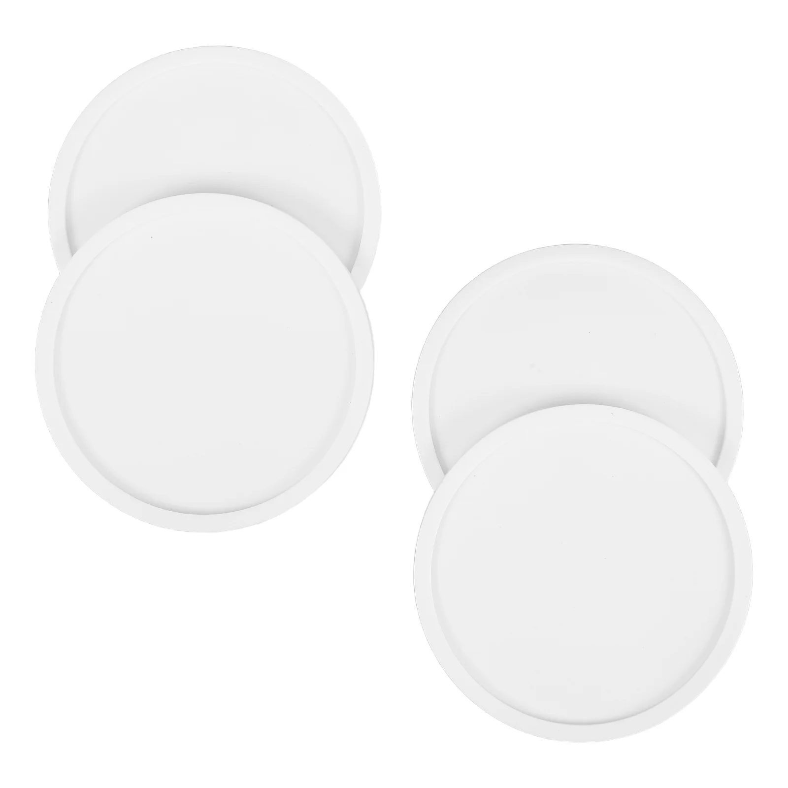 

4Pcs Silicone Round White Coasters Thickened Non Slip Cup Mat Heat Insulation Drink Coasters for Table Cup Pad
