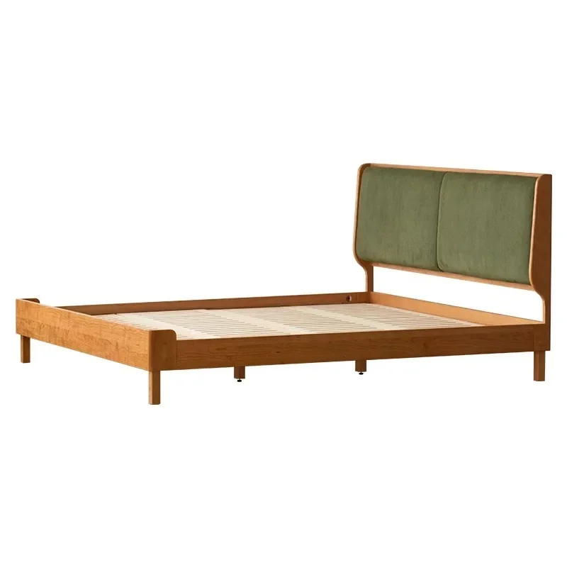 

Double bed Japanese furniture 1.5 single1.8 meters master bedroom double retro bed solid wood soft