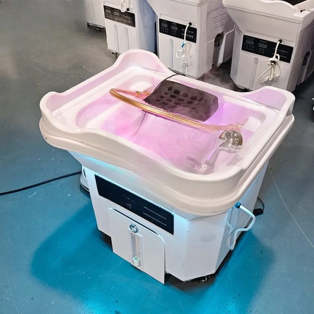 All-in-One Head Spa Treatment Unit Shampoo Basin with 60L Storage Tank Ductless Salon Sink Japanese Spa