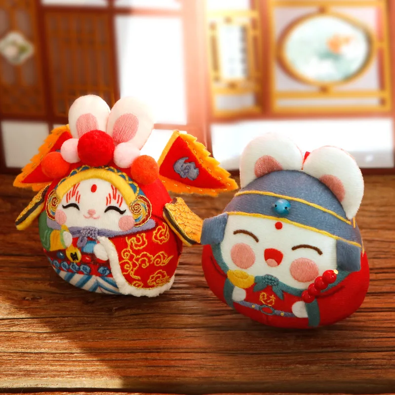 Lion Dance Rabbit Embroidery Cross Stitch Diy Ornament Needl Couple Boyfriend Gift Needlework Decor Jewelry Doll New Year Gift