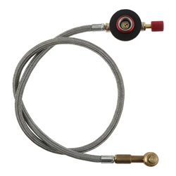 Válvula de tubo de estufa de Gas propano para exteriores, adaptador de quemador de manguera trenzada de acero inoxidable, Conector de válvula para estufa de Camping, 1lb
