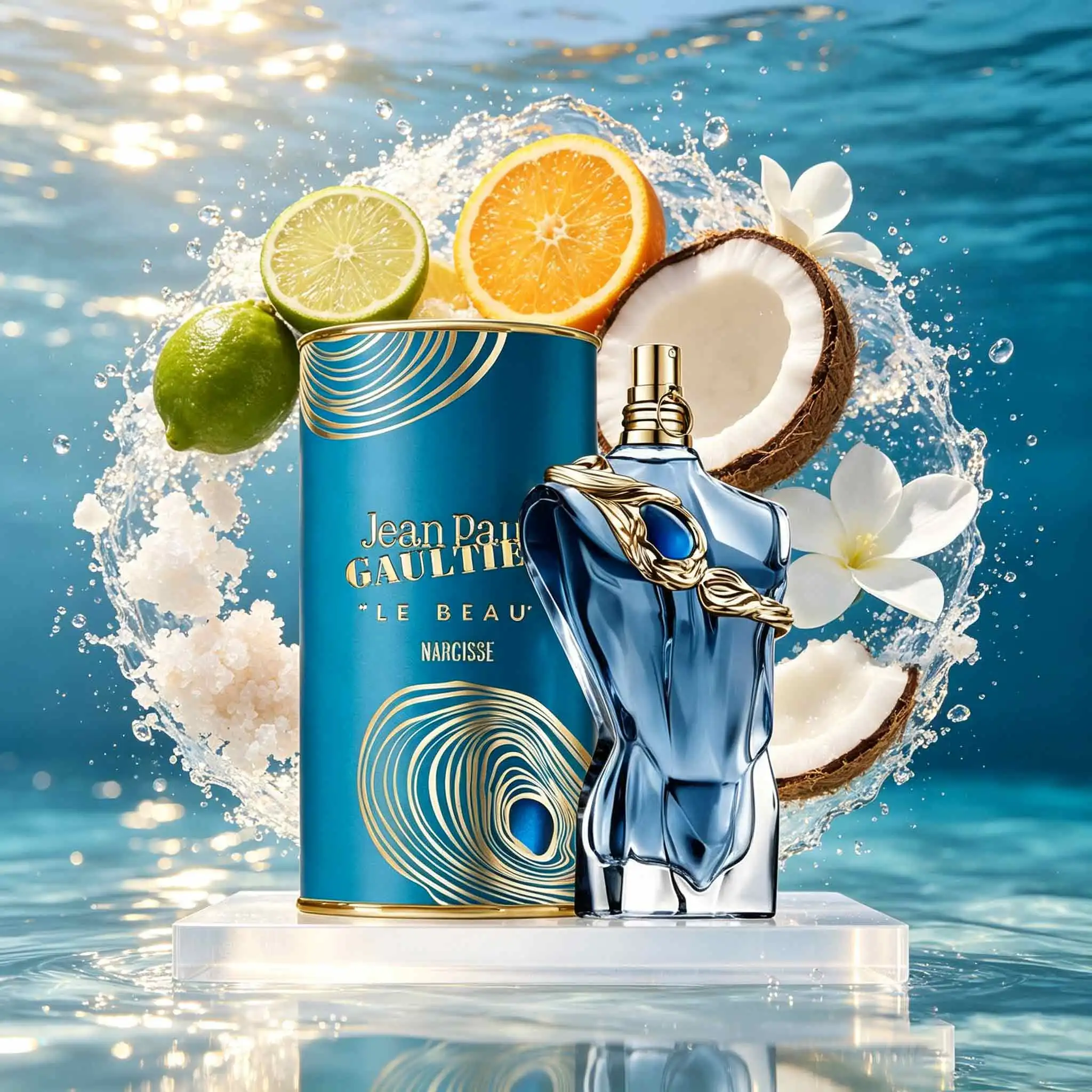 Jean Paul GaultierLe Beau Narcisse Men Perfume. Fresh Aquatic Floral Unfolds With Fig Hints, Finished By Woody Amber. Ldeal For Dates And Parties To Deliver Magnetic Masculine Aura.