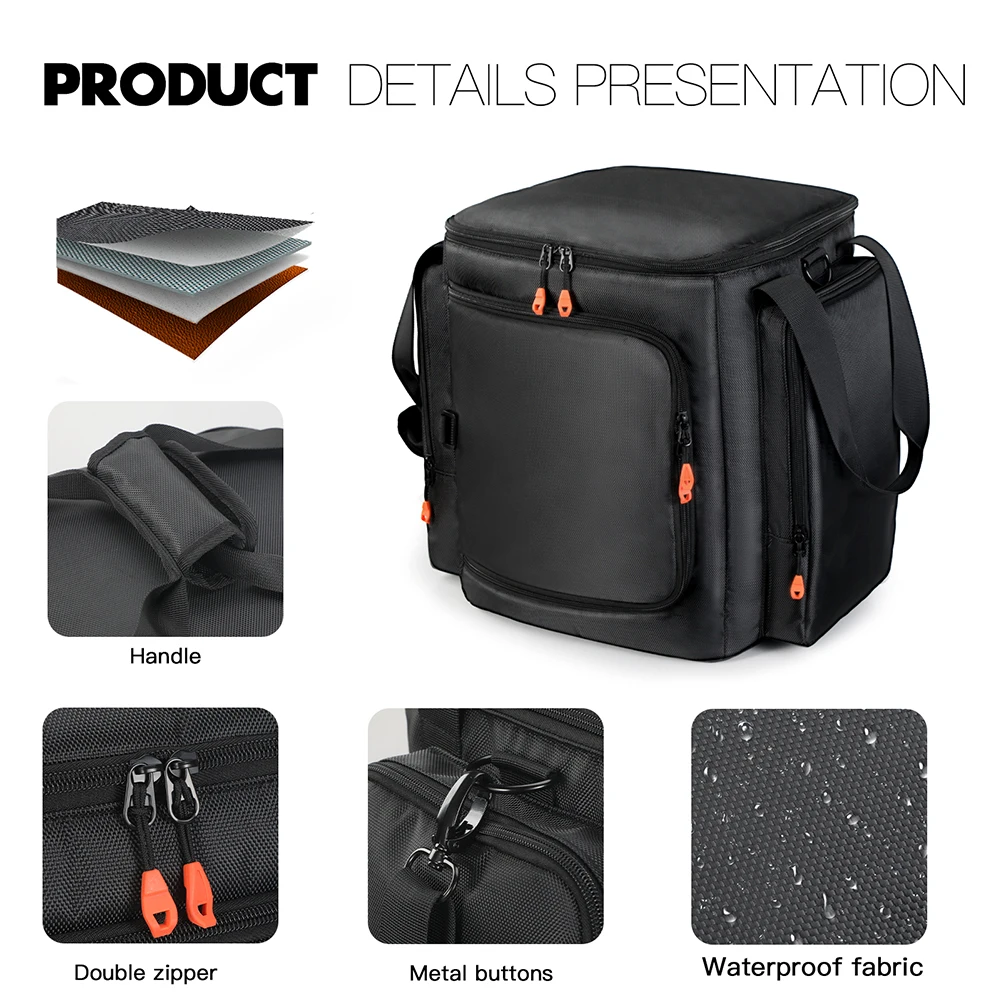 

For Partybox Encore Essential 2 Portable Speaker Dust Case with Mic Pocket Padded Speaker Protective Cover Speaker Carry Bag