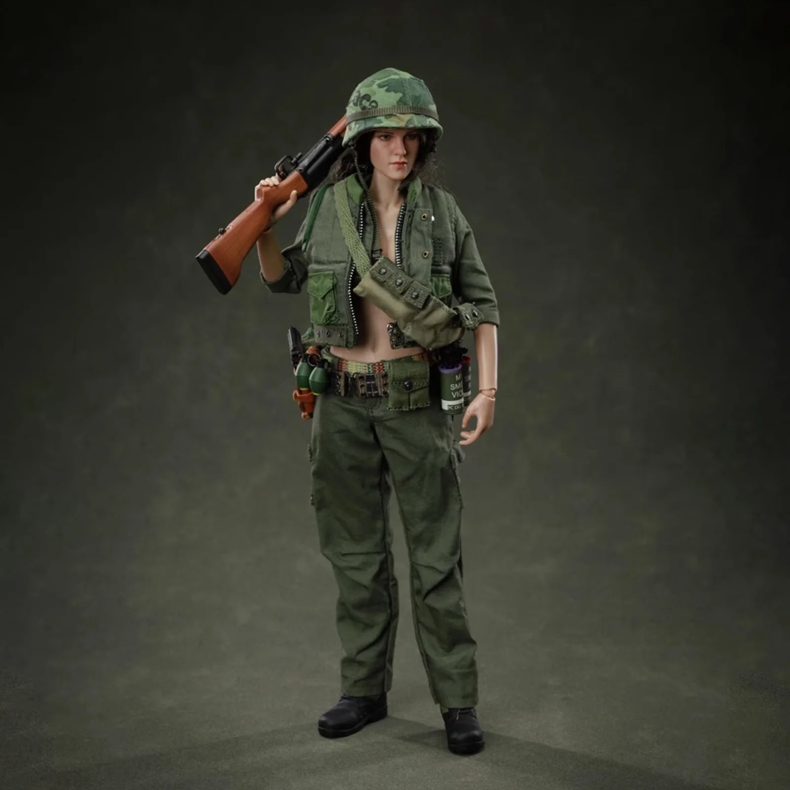 Figurka żołnierza w skali 1/6 z wojny w Wietnamie - 12-calowy kolekcjonerski zestaw modeli wojskowych z mundurem i wyposażeniem Prezent dla kolekcjonerów