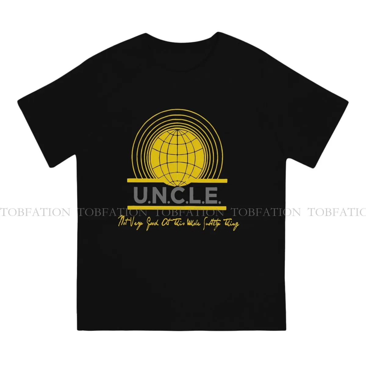 Yellow Round Collar TShirt The Man from U.N.C.L.E Pure Cotton Basic T Shirt Men Tops New Design Big Sale