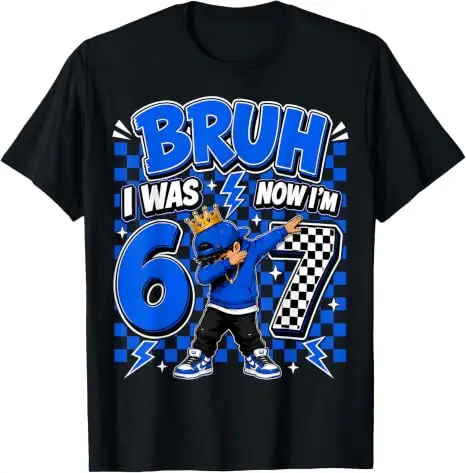 Modekleidung für 7-jährige Jungen, Bruh, ich war 6, jetzt bin ich 7, Dabbing 7. Geburtstag Jungen Sechs-Sieben T-Shirt, Humorvolles 67 Spruch-T-Shirt Geschenke – Detail 16