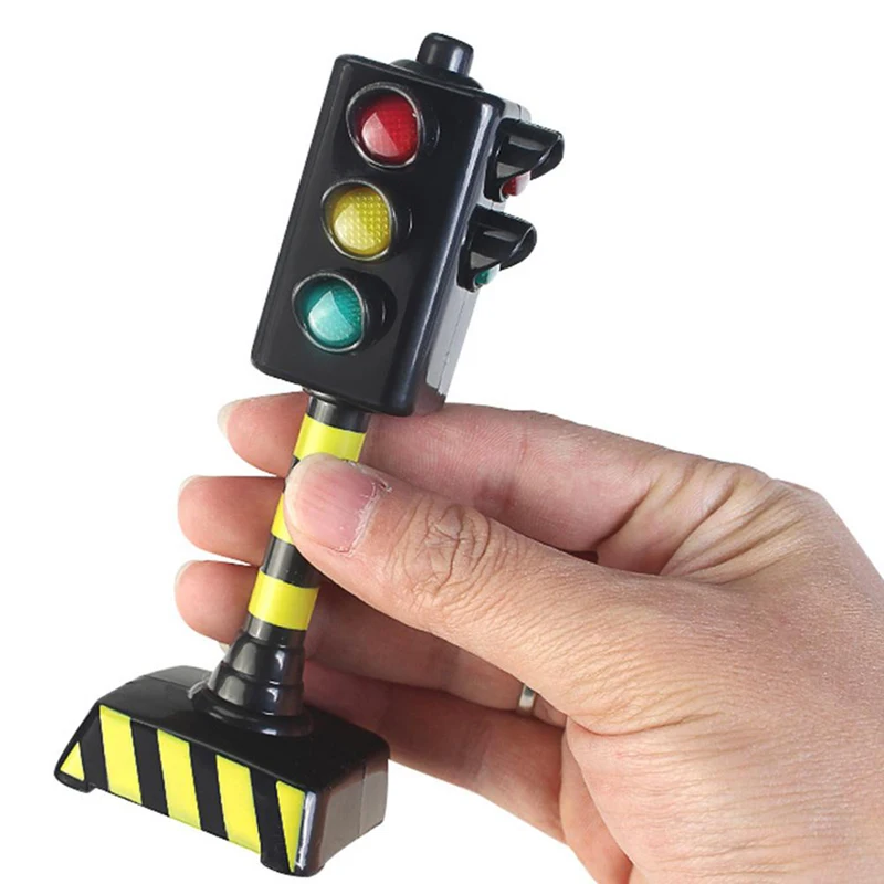 Mini Traffic Signs Road Light Block with Sound LED Children Safety Education Kids Puzzle Traffic Light Toys Kids Gifts