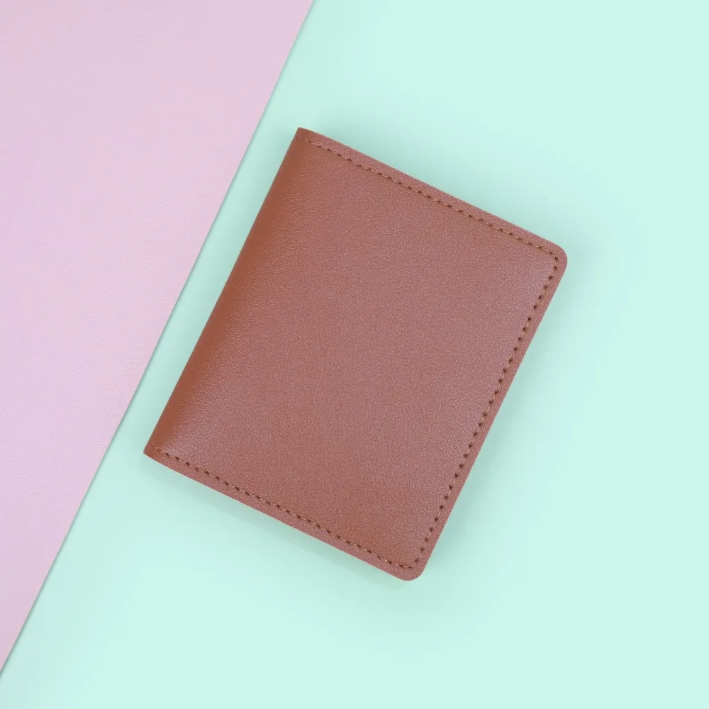 Fashion PU Leather Women Short Wallet Two Fold Large Capacity Slim Small Wallet Coin Purse Women Girls