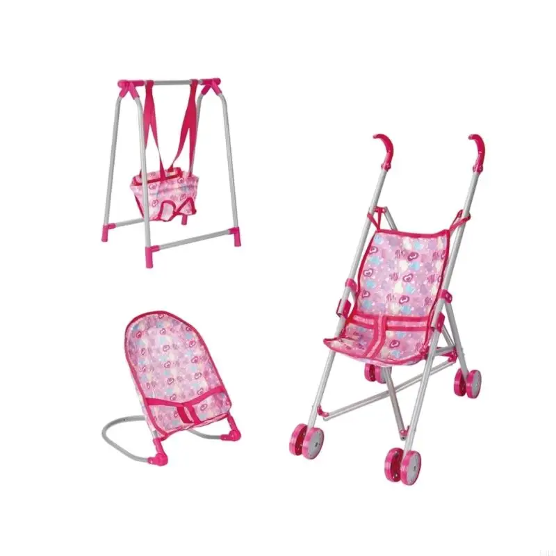 54DF Creative Role Playing Toy Wandeling voor kinderen Realistische High Chair Swing Nursery Room Set voor Toddler Pretend Play