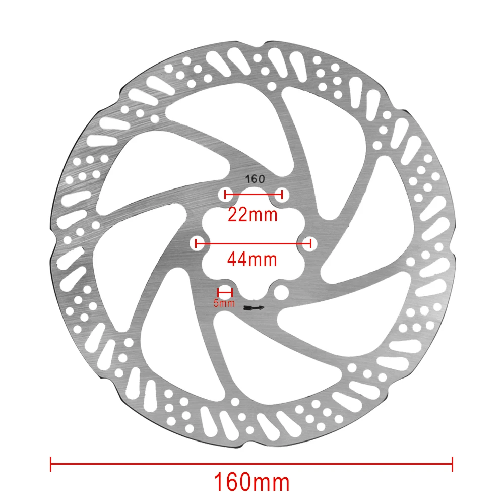 160mm Disc Brake 6 Holes Stainless Steel Rotor Disc Brake With Screws for BURN E2 MAX Electric Scooter Kickscooter Parts