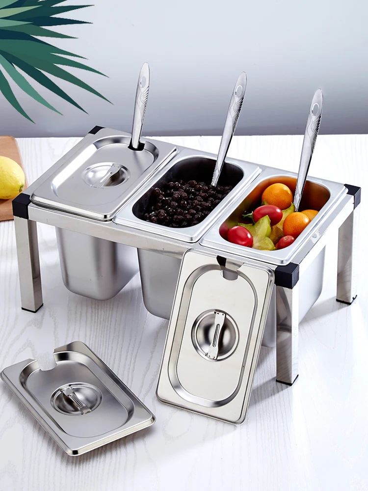 

Stainl Steel Covered Square Basin for Tea Milk op Rectangular Jam Transparent Box Fruit Ice Cr Basin Nordic Sle Pur...