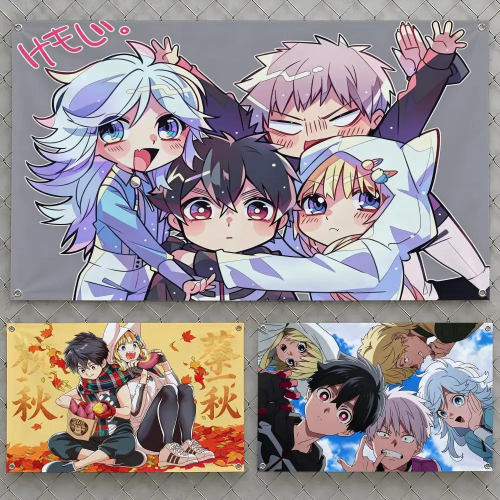 Anime Kemono Jihen Kabane Inugami Kon Flags Wall Hanging Flag Banners For Birthday Parties Outdoor Bedroom Dorm Room Decor