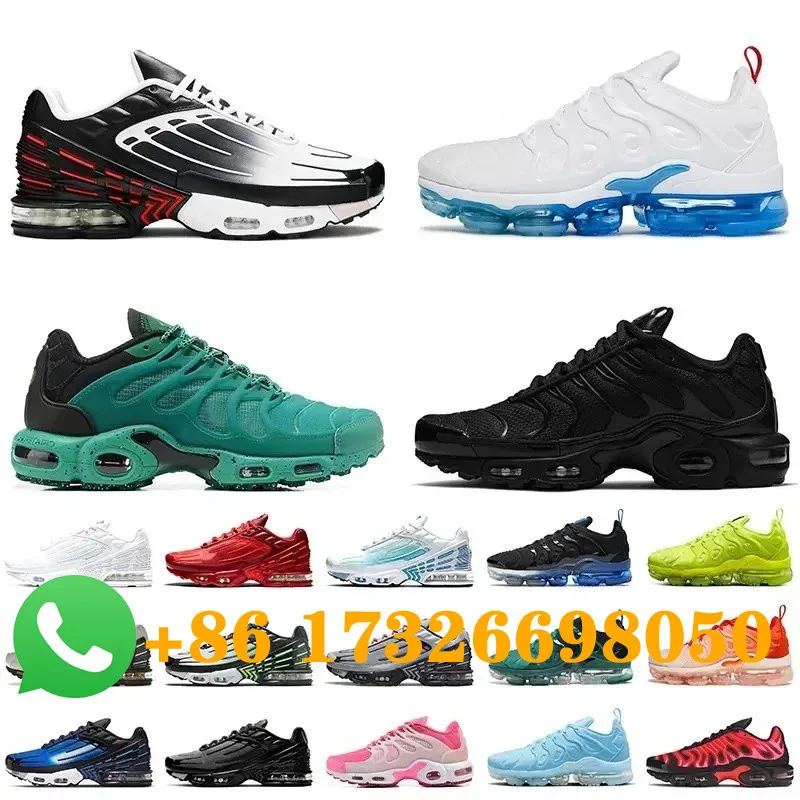 Maxes Tn Plus 3 Trainers Womens Mens Running Shoes Bred Grey Mesh Black Red White Air Sports Sneakers Laser Blue