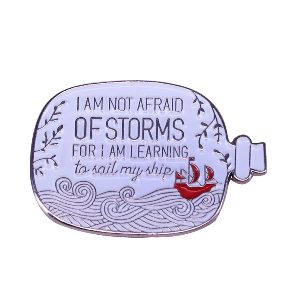 Broche en émail métallique Inspirational Voyage, motif Voilier, Vague, Courage, Épingle de revers, Style Nautique, Accessoire pour vêtements et sacs, Cadeau pour les amoureux