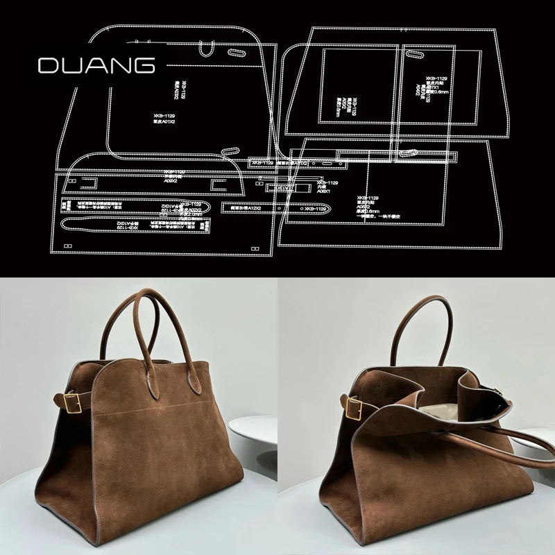 

Кожаная сумка ручной работы: акриловый шаблон, большая вместительная сумка-тоут, женская сумка, индивидуальный дизайн, услуга DIY