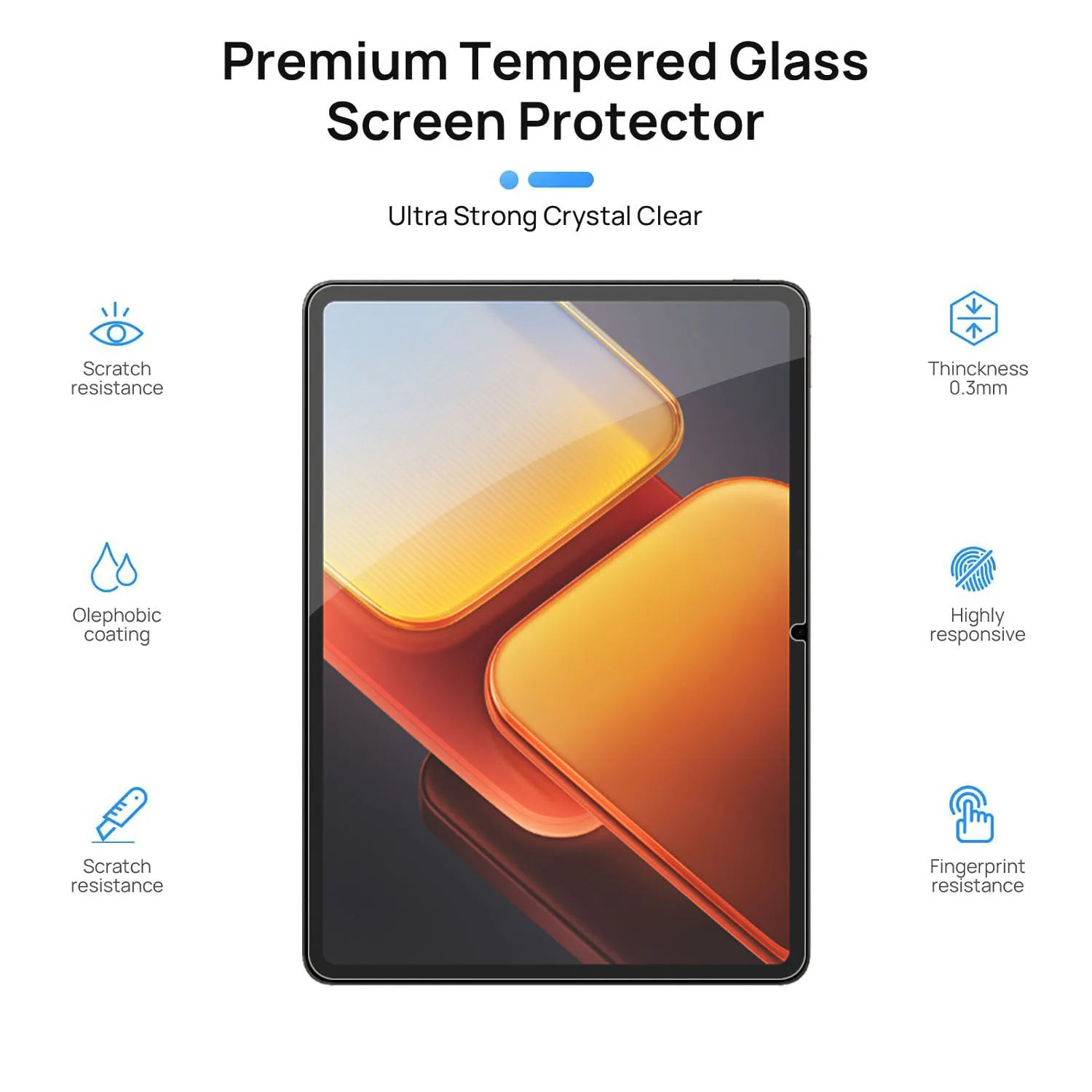 2 Pieces Oil Coating Scratch Proof Ultra Clear Screen Protector Tempered Glass For Vivo IQOO Pad 2 12.1-inch Screen Film