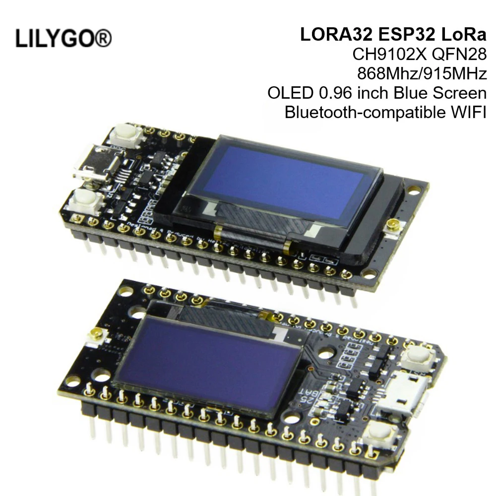 LILYGO® TTGO LORA32 ESP32  LoRa Bluetooth-compatible WIFI OLED 0.96 Inch Blue Screen 868/ 915Mhz Development Kit With Antenna