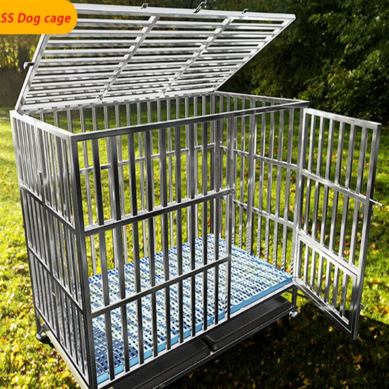 1PCS 78x50x66cm foldable Assembled strong stainless steel tube anti rust prevention Kennel teddy dog cage