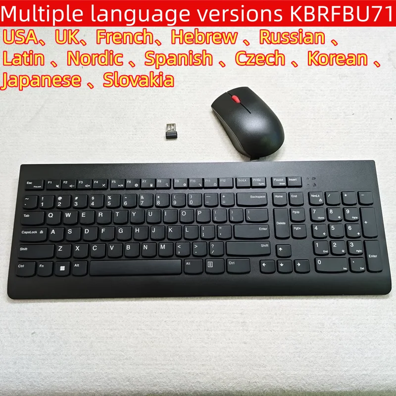 Multi language keyboard and mouse kit KBRFBU71 For Lenovo USA UK Hebrew  Russian Nordic  Korean  Japanese  Latin  Spanish  Czech