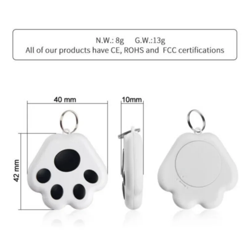 Portable Mini Cat Dog Pet Tracking Locator Bluetooth 5.0 Hidden GPS Anti-lost Tracking Device For Pet Mobile Key Finder Tools