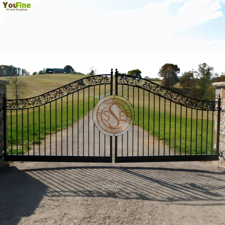 High Security Outdoor Large Size Wrought Iron Gate Luxury Mansion