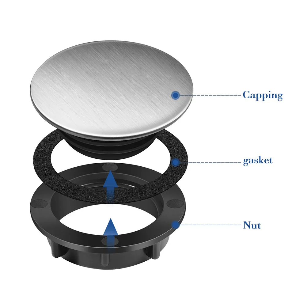 

3Pcs Washbasin Tap Hole Cover Rustproof Steel Sink Hole Sealing Cap Ideal for Kitchen Sink Soap Dispenser Unused Holes