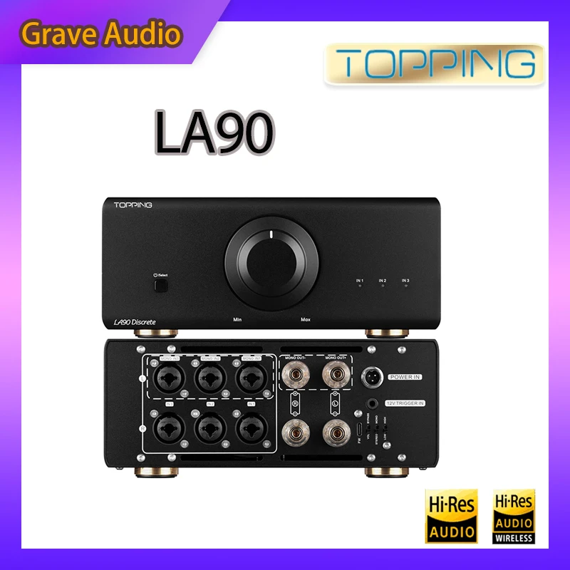 

TOPPING LA90 Discrete Power Amplifier AB Combined High Power AMP CNC Machined 3xXLR/TRS Inputs used with D90SE A90 Pre90