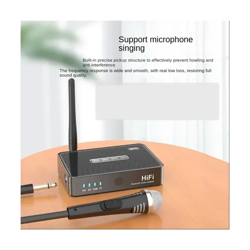 Bluetooth Audio Receiver Transmitter 5.1 NFC Stereo 3.5Mm AUX RCA Optical HiFi Wireless Audio Adapter with Remote